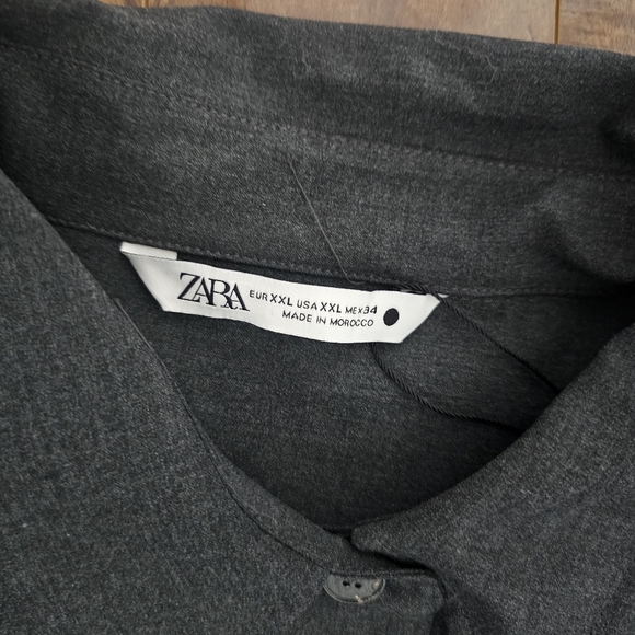 Womens Zara XXL Black Button Down Shirt - Picture 2 of 15